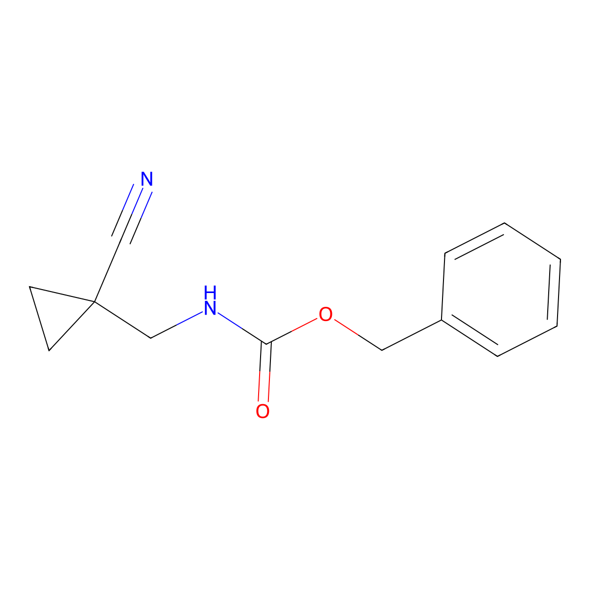 benzyl N-[(1-cyanocyclopropyl)methyl]carbamate molecular structure, CAS 2680846-76-6