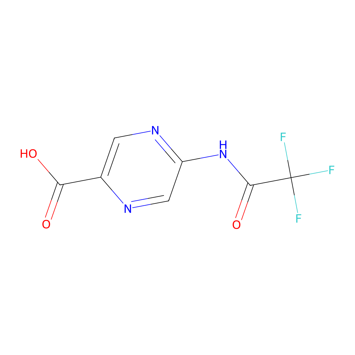 5-(2,2,2-Trifluoroacetamido)pyrazine-2-carboxylic acid molecular structure, CAS 2680846-79-9