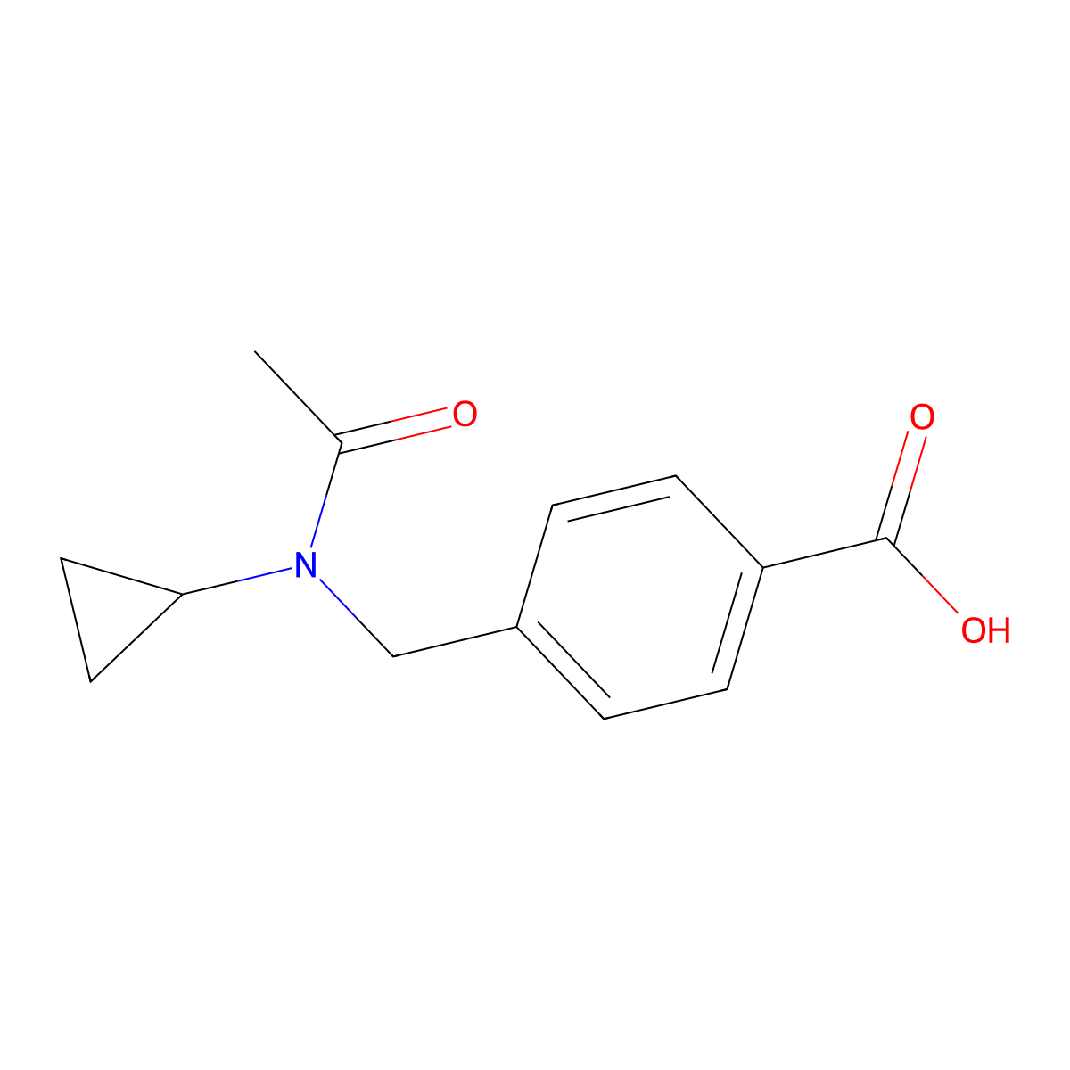 4-[(N-cyclopropylacetamido)methyl]benzoic acid molecular structure, CAS 2680846-81-3