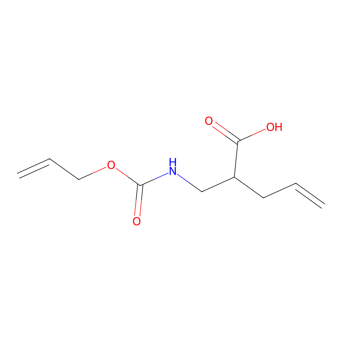 2-({[(Prop-2-en-1-yloxy)carbonyl]amino}methyl)pent-4-enoic acid molecular structure, CAS 2680846-83-5