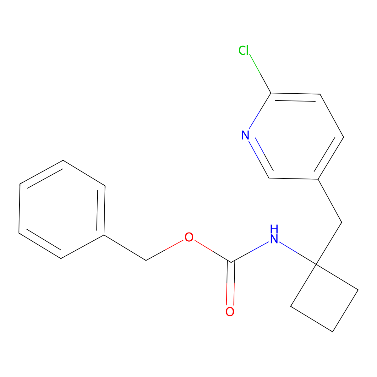 benzyl N-{1-[(6-chloropyridin-3-yl)methyl]cyclobutyl}carbamate molecular structure, CAS 2680846-94-8
