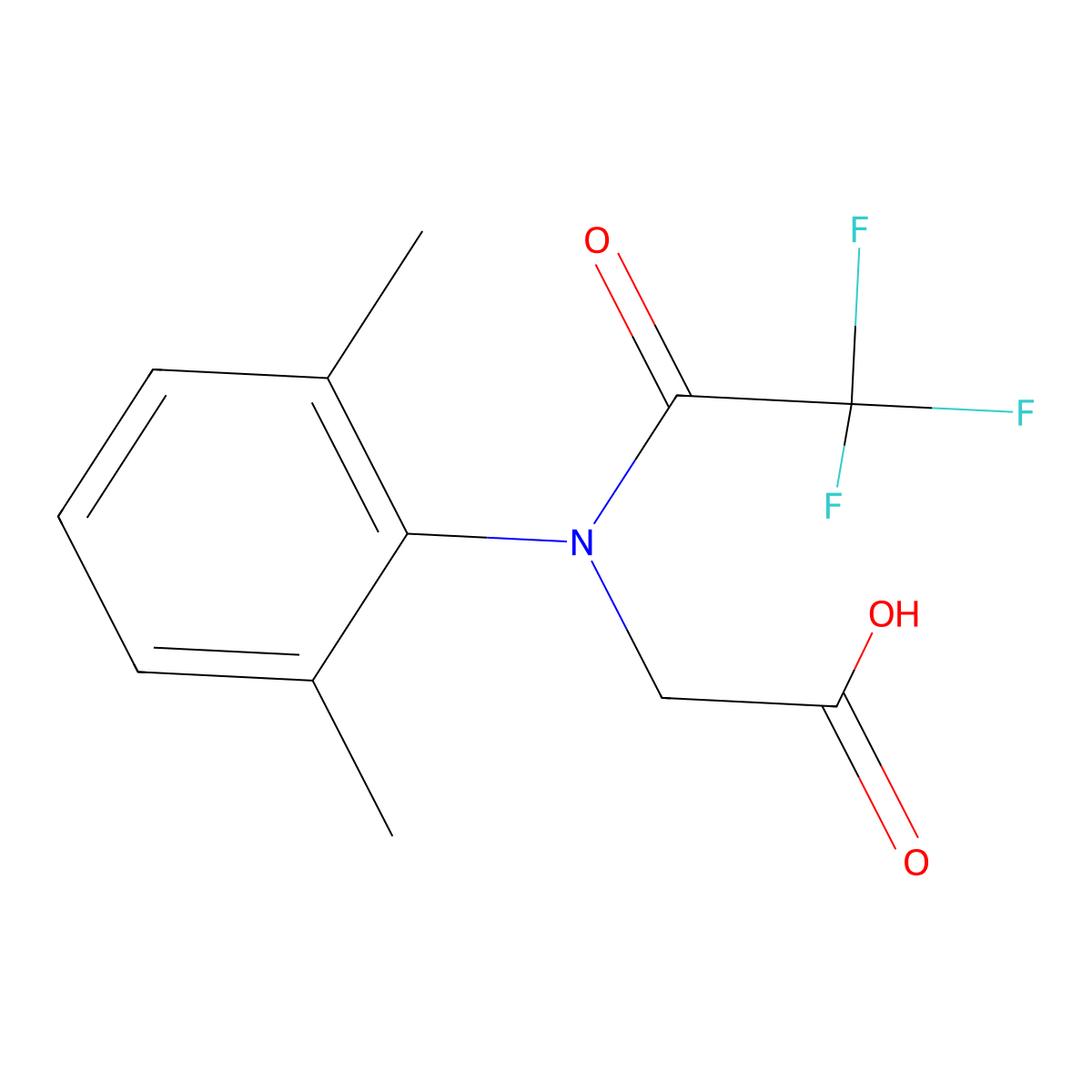 2-[N-(2,6-dimethylphenyl)-2,2,2-trifluoroacetamido]acetic acid molecular structure, CAS 2680847-00-9