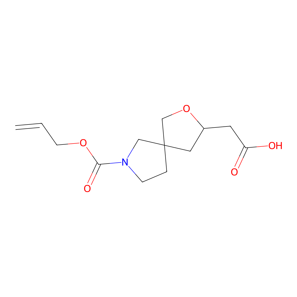 2-{7-[(Prop-2-en-1-yloxy)carbonyl]-2-oxa-7-azaspiro[4.4]nonan-3-yl}acetic acid molecular structure, CAS 2680847-03-2