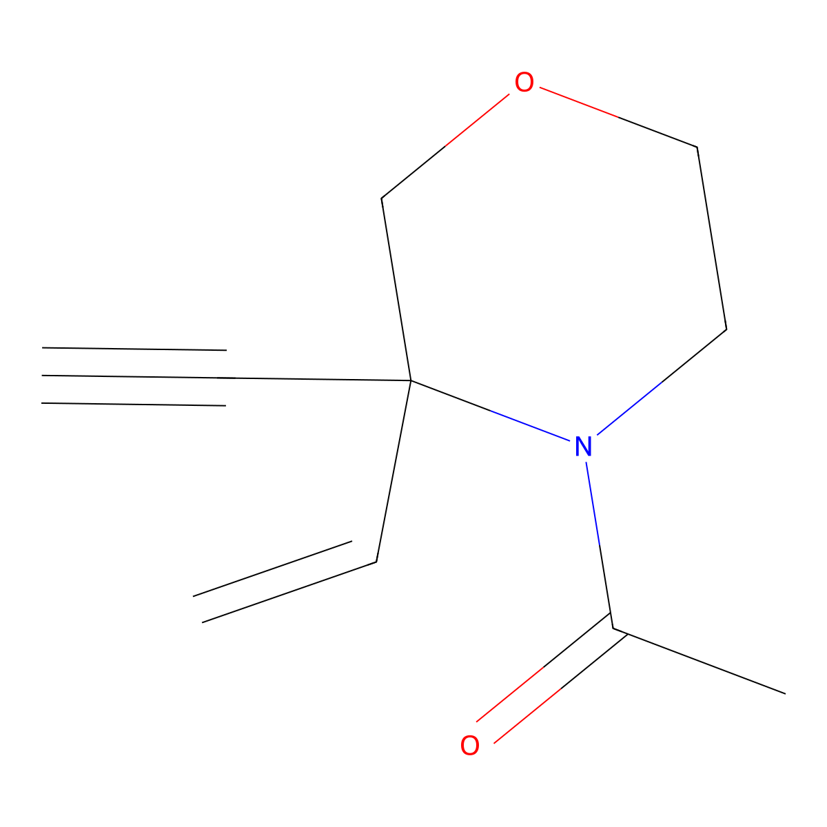 1-(3-Ethenyl-3-ethynylmorpholin-4-yl)ethan-1-one molecular structure, CAS 2680847-04-3