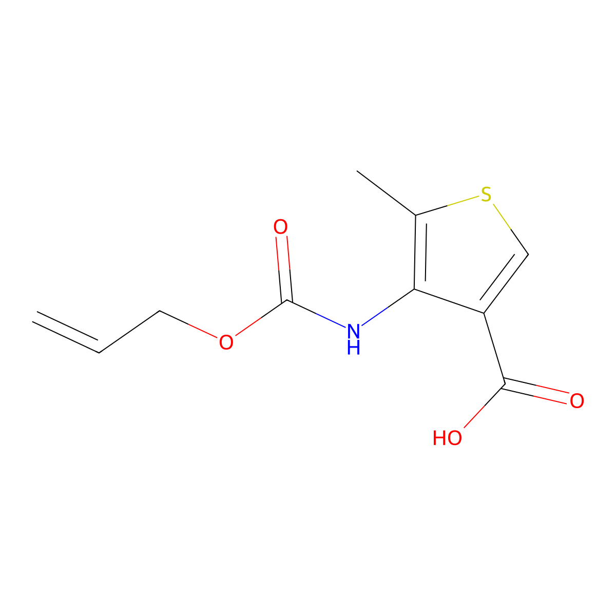 5-Methyl-4-{[(prop-2-en-1-yloxy)carbonyl]amino}thiophene-3-carboxylic acid molecular structure, CAS 2680847-07-6