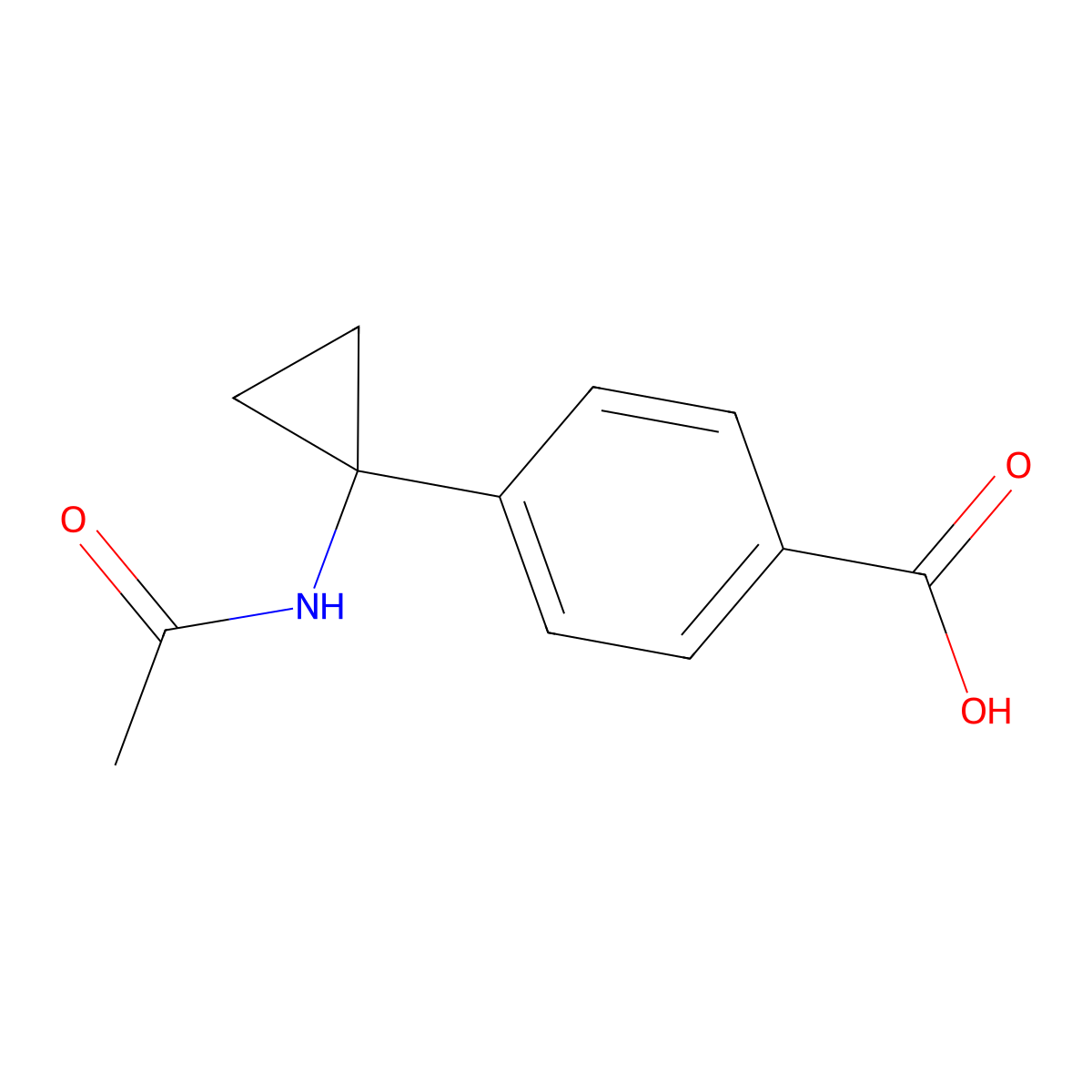 4-(1-Acetamidocyclopropyl)benzoic acid molecular structure, CAS 2680847-14-5