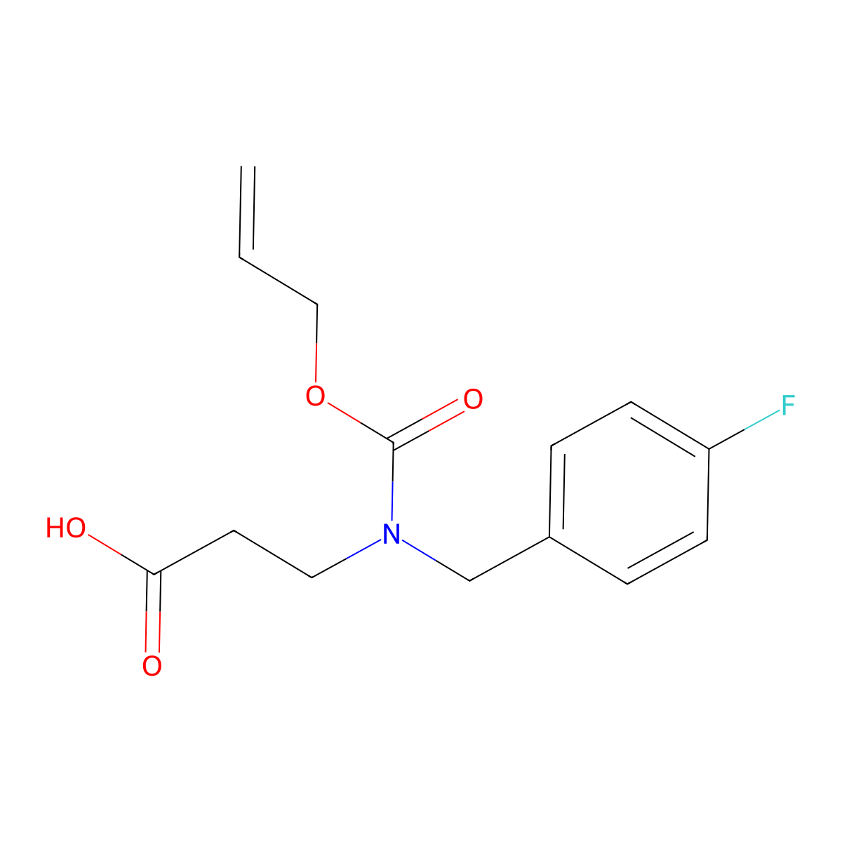 3-{[(4-Fluorophenyl)methyl][(prop-2-en-1-yloxy)carbonyl]amino}propanoic acid molecular structure, CAS 2680847-22-5