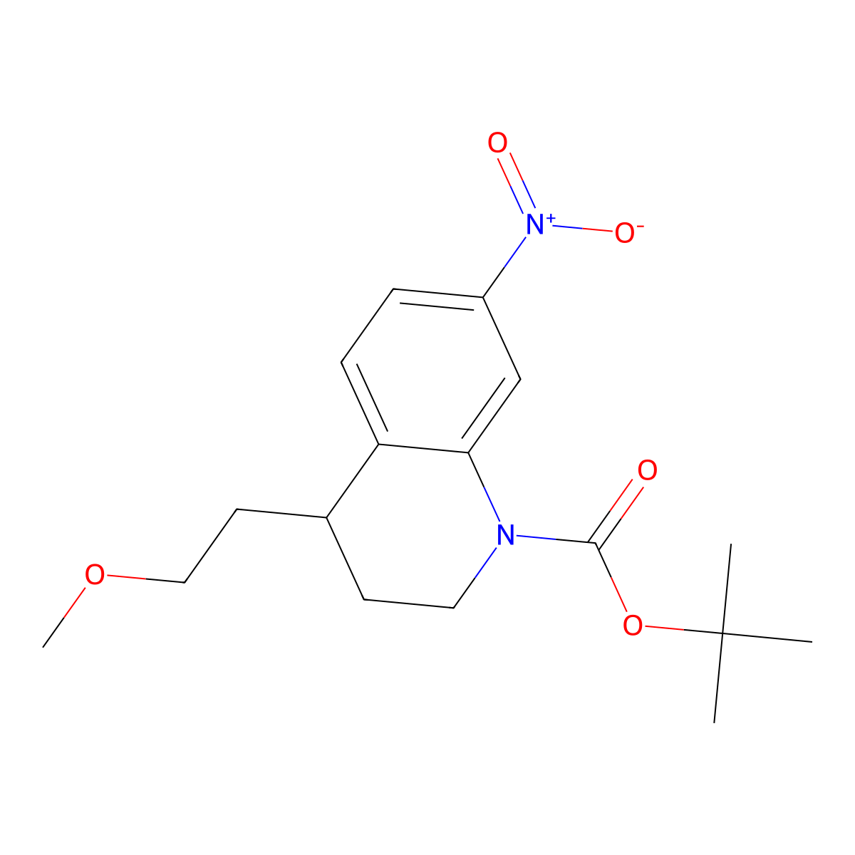 Tert-butyl 4-(2-methoxyethyl)-7-nitro-1,2,3,4-tetrahydroquinoline-1-carboxylate molecular structure, CAS 2680847-23-6