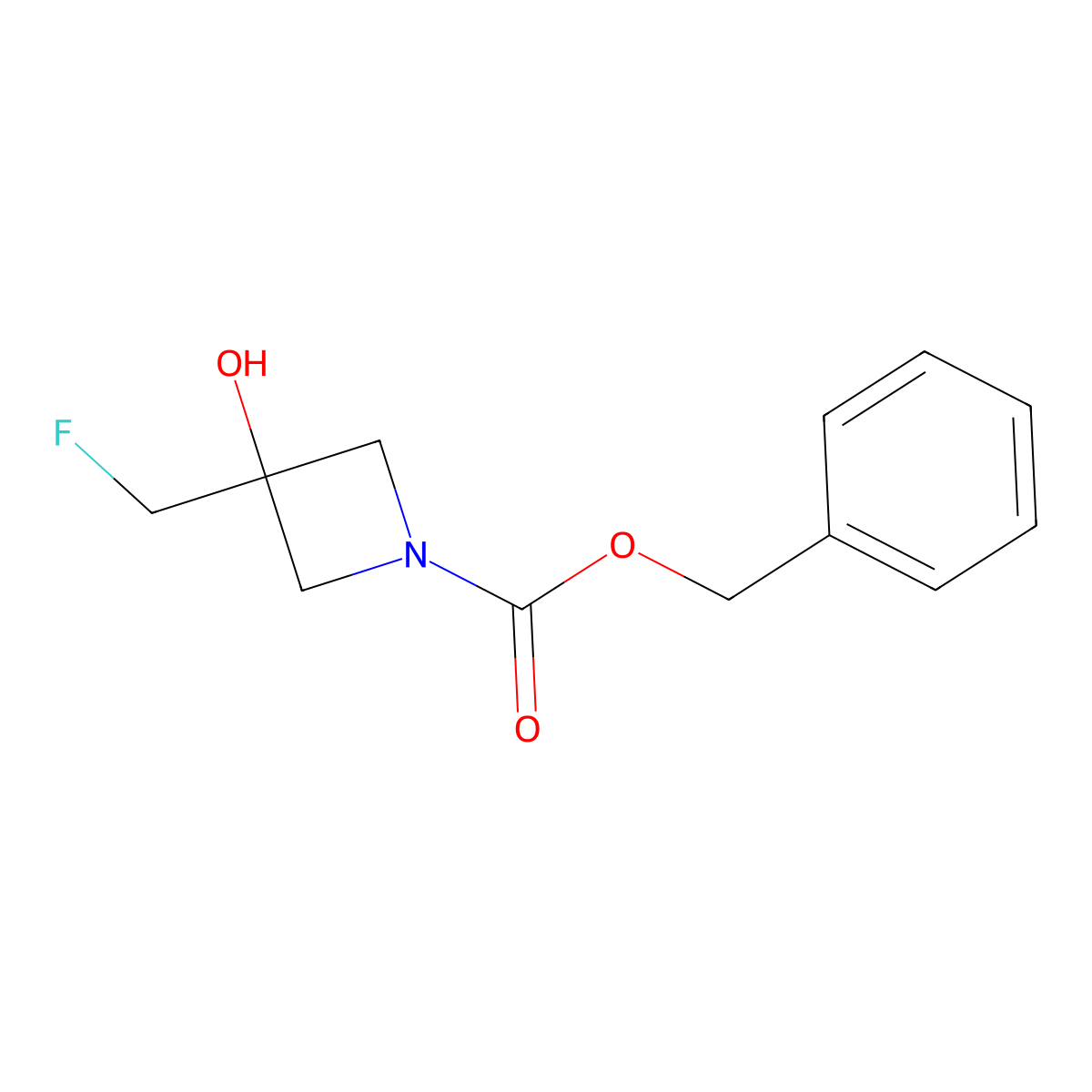 Benzyl 3-(fluoromethyl)-3-hydroxyazetidine-1-carboxylate molecular structure, CAS 2680847-26-9