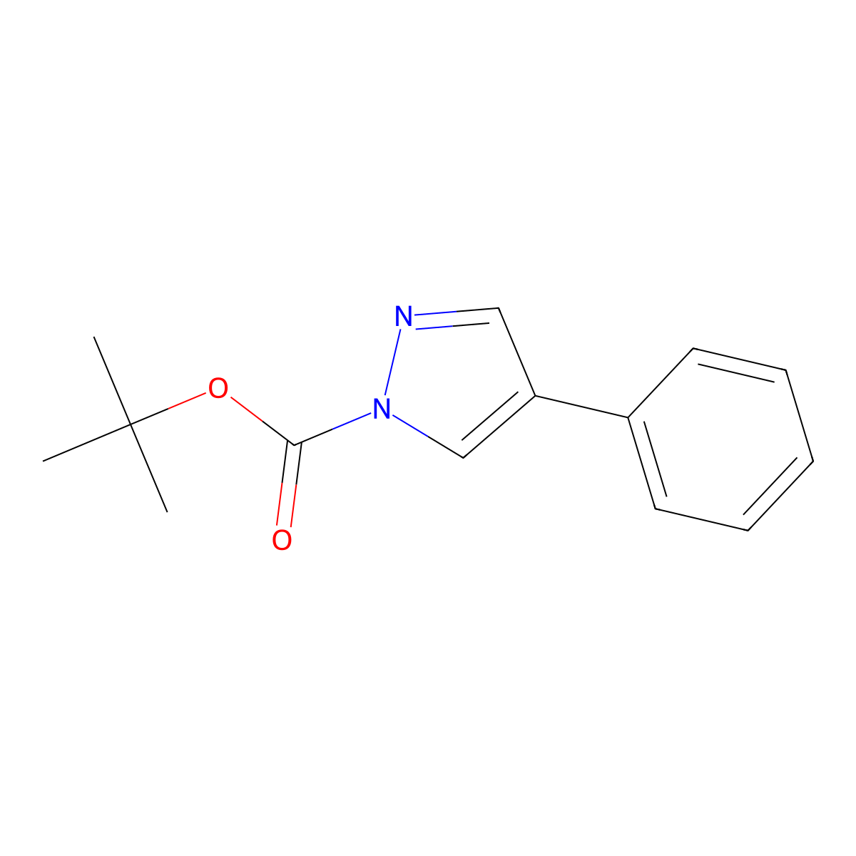 tert-butyl 4-phenyl-1H-pyrazole-1-carboxylate molecular structure, CAS 2680847-31-6