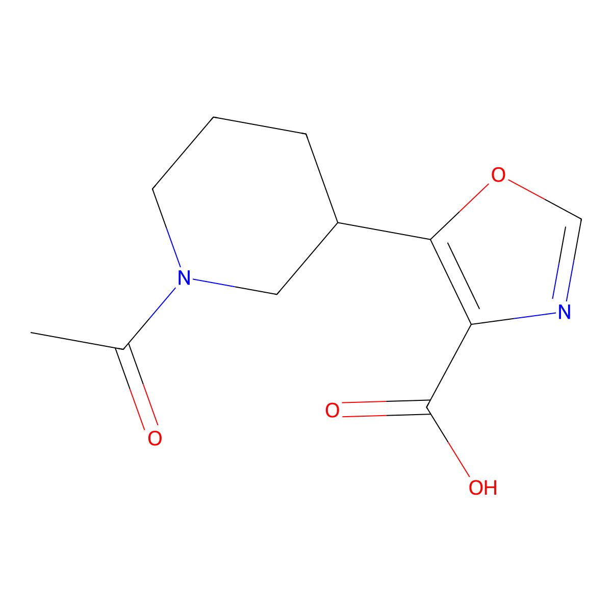 5-(1-Acetylpiperidin-3-yl)-1,3-oxazole-4-carboxylic acid molecular structure, CAS 2680847-45-2