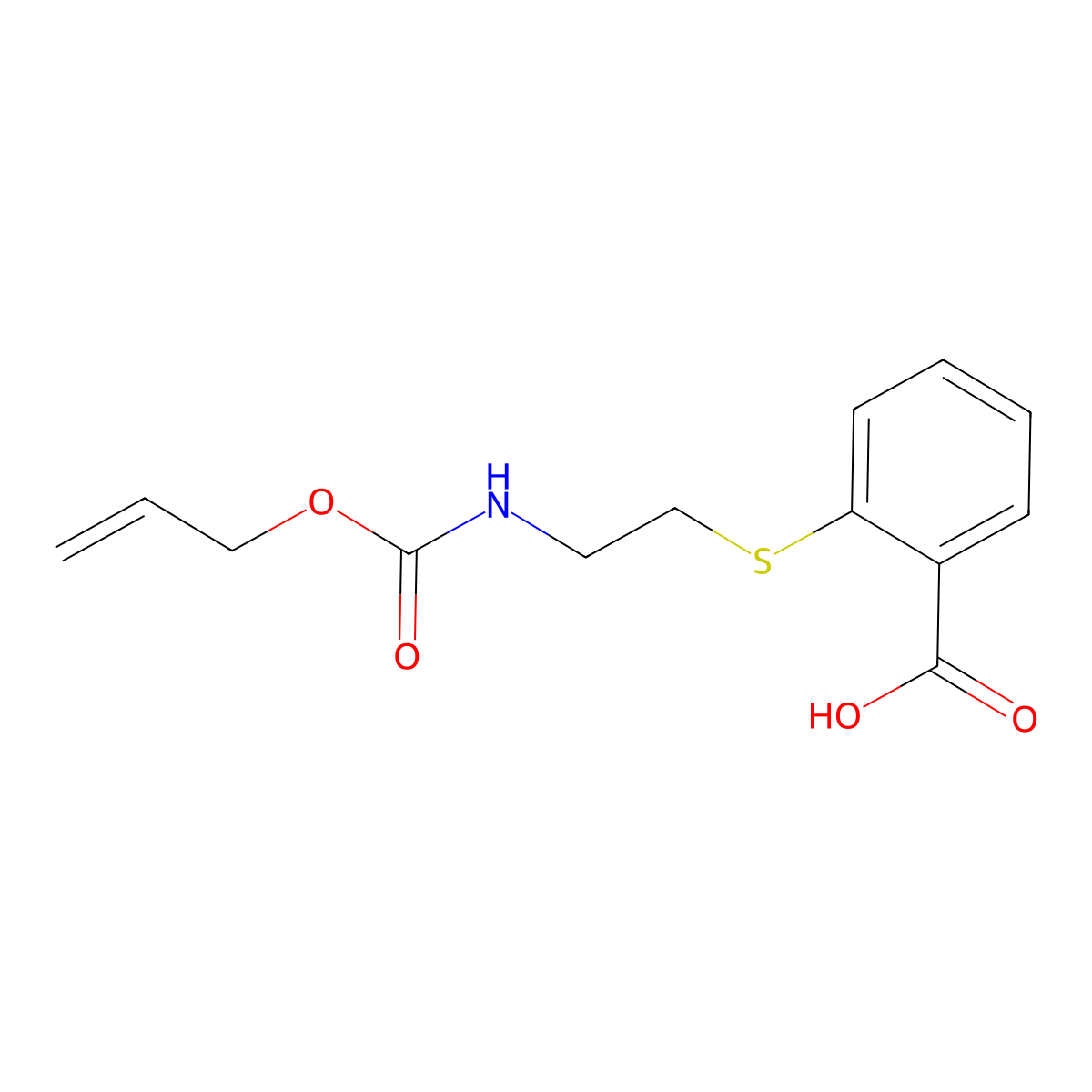 2-[(2-{[(Prop-2-en-1-yloxy)carbonyl]amino}ethyl)sulfanyl]benzoic acid molecular structure, CAS 2680847-46-3