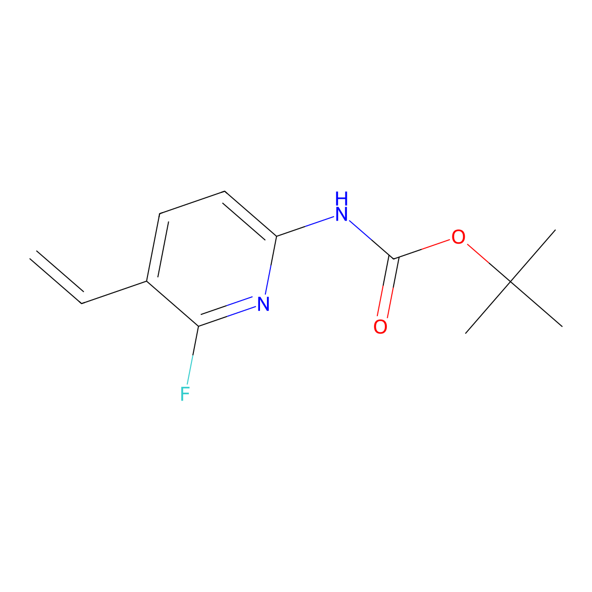 tert-butyl N-(5-ethenyl-6-fluoropyridin-2-yl)carbamate molecular structure, CAS 2680847-51-0