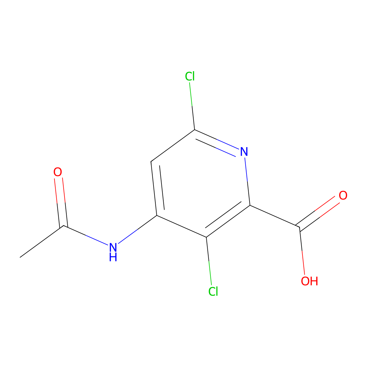 3,6-Dichloro-4-acetamidopyridine-2-carboxylic acid molecular structure, CAS 2680847-53-2