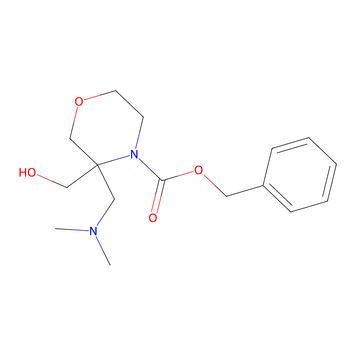 Benzyl 3-[(dimethylamino)methyl]-3-(hydroxymethyl)morpholine-4-carboxylate molecular structure, CAS 2680847-62-3