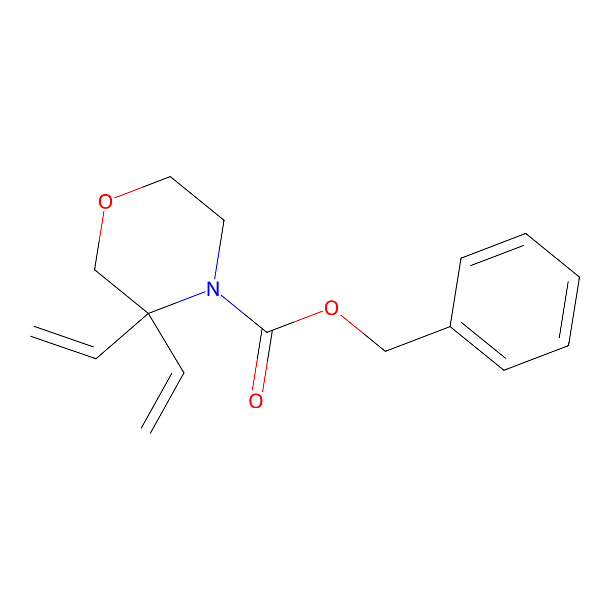 Benzyl 3,3-diethenylmorpholine-4-carboxylate molecular structure, CAS 2680847-90-7