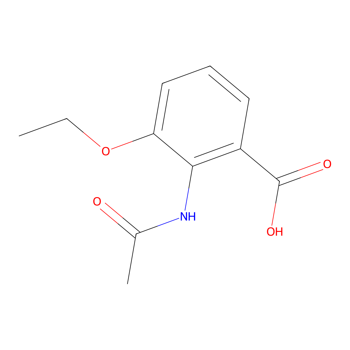 2-Acetamido-3-ethoxybenzoic acid molecular structure, CAS 2680847-91-8