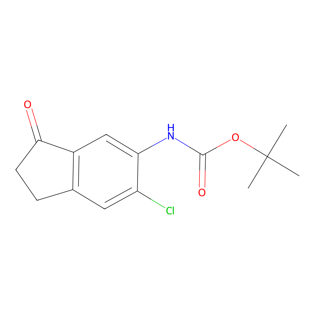 tert-butyl N-(6-chloro-3-oxo-2,3-dihydro-1H-inden-5-yl)carbamate molecular structure, CAS 2680847-95-2