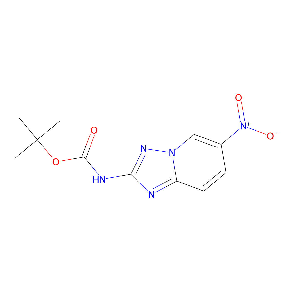 tert-butyl N-{6-nitro-[1,2,4]triazolo[1,5-a]pyridin-2-yl}carbamate molecular structure, CAS 2680848-04-6