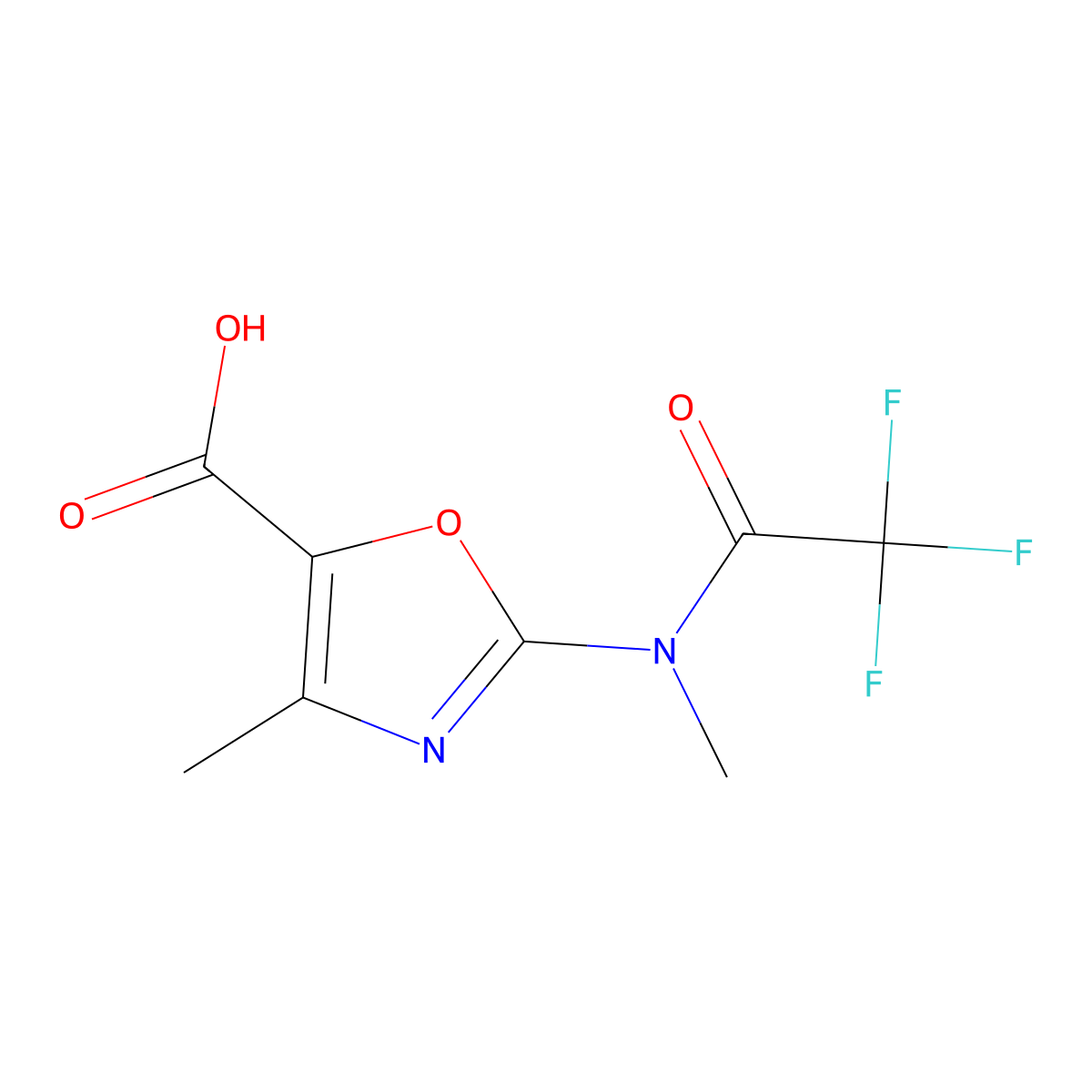 4-methyl-2-(2,2,2-trifluoro-N-methylacetamido)-1,3-oxazole-5-carboxylic acid molecular structure, CAS 2680848-05-7