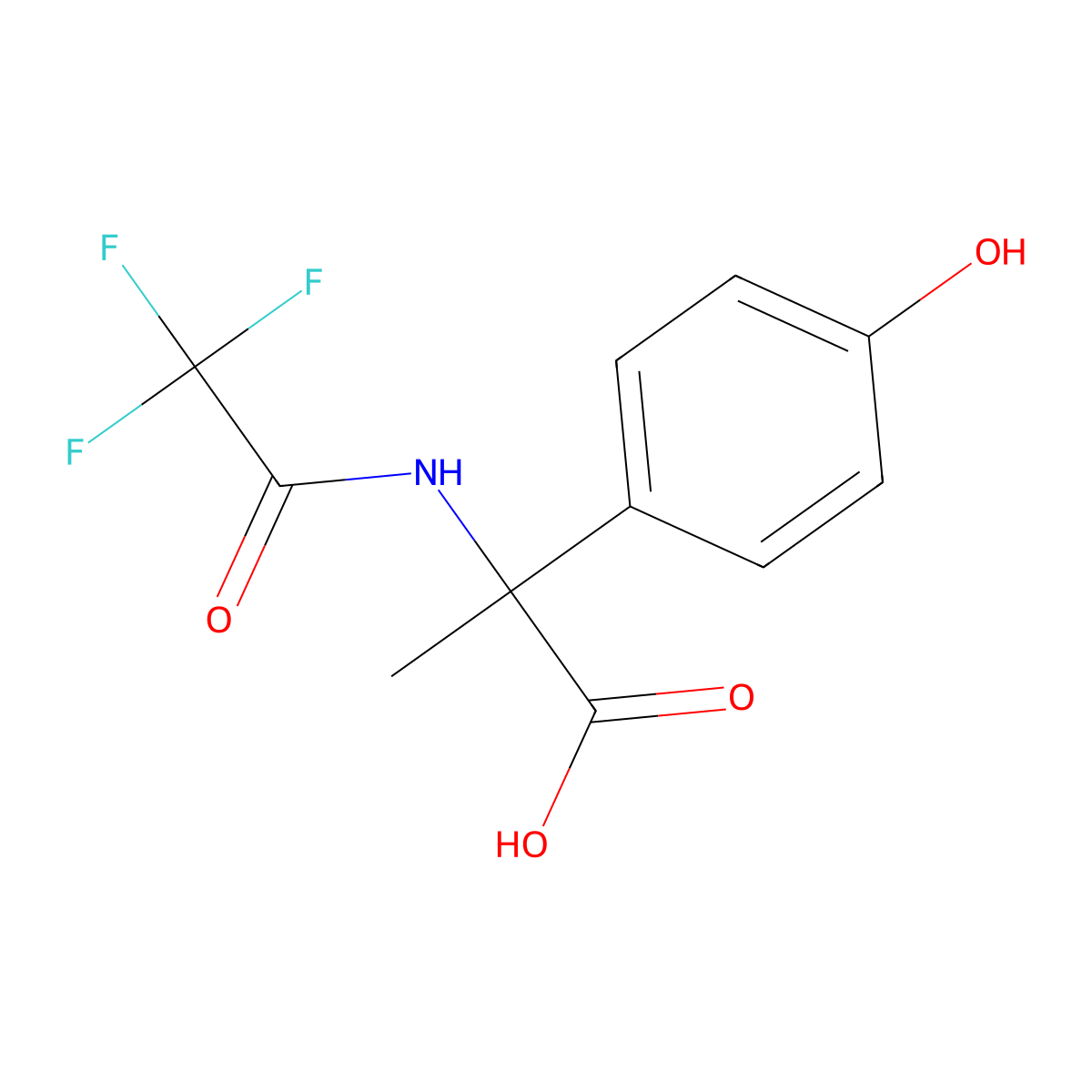 2-(4-Hydroxyphenyl)-2-(2,2,2-trifluoroacetamido)propanoic acid molecular structure, CAS 2680848-07-9