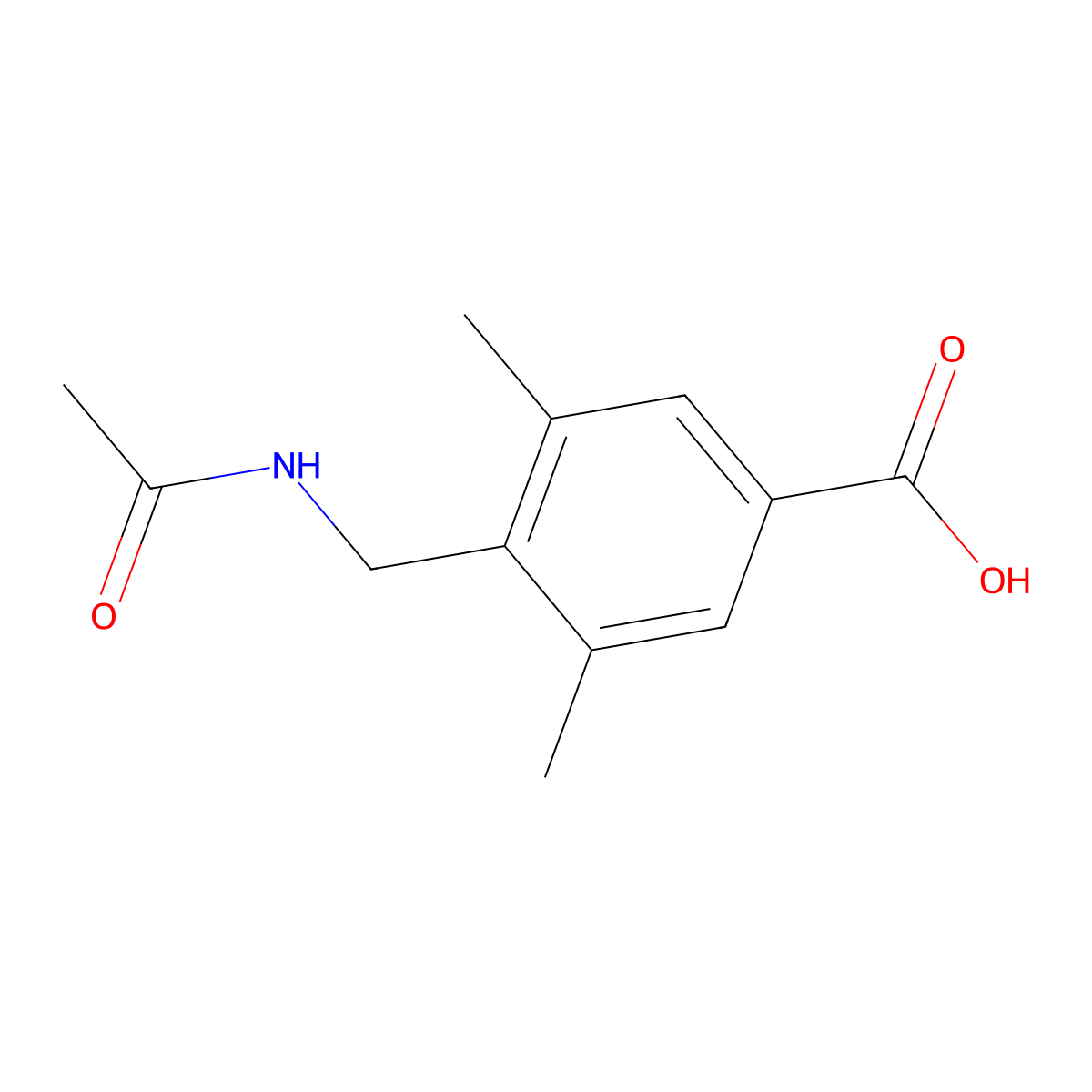 4-(Acetamidomethyl)-3,5-dimethylbenzoic acid molecular structure, CAS 2680848-09-1