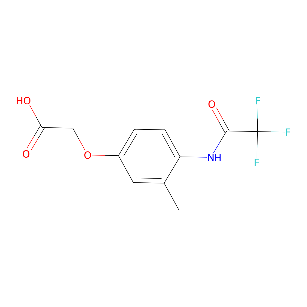 2-[3-Methyl-4-(2,2,2-trifluoroacetamido)phenoxy]acetic acid molecular structure, CAS 2680848-13-7