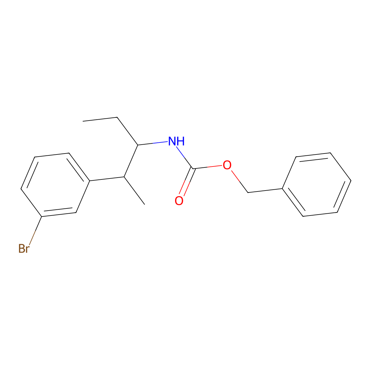 benzyl N-[2-(3-bromophenyl)pentan-3-yl]carbamate molecular structure, CAS 2680848-23-9