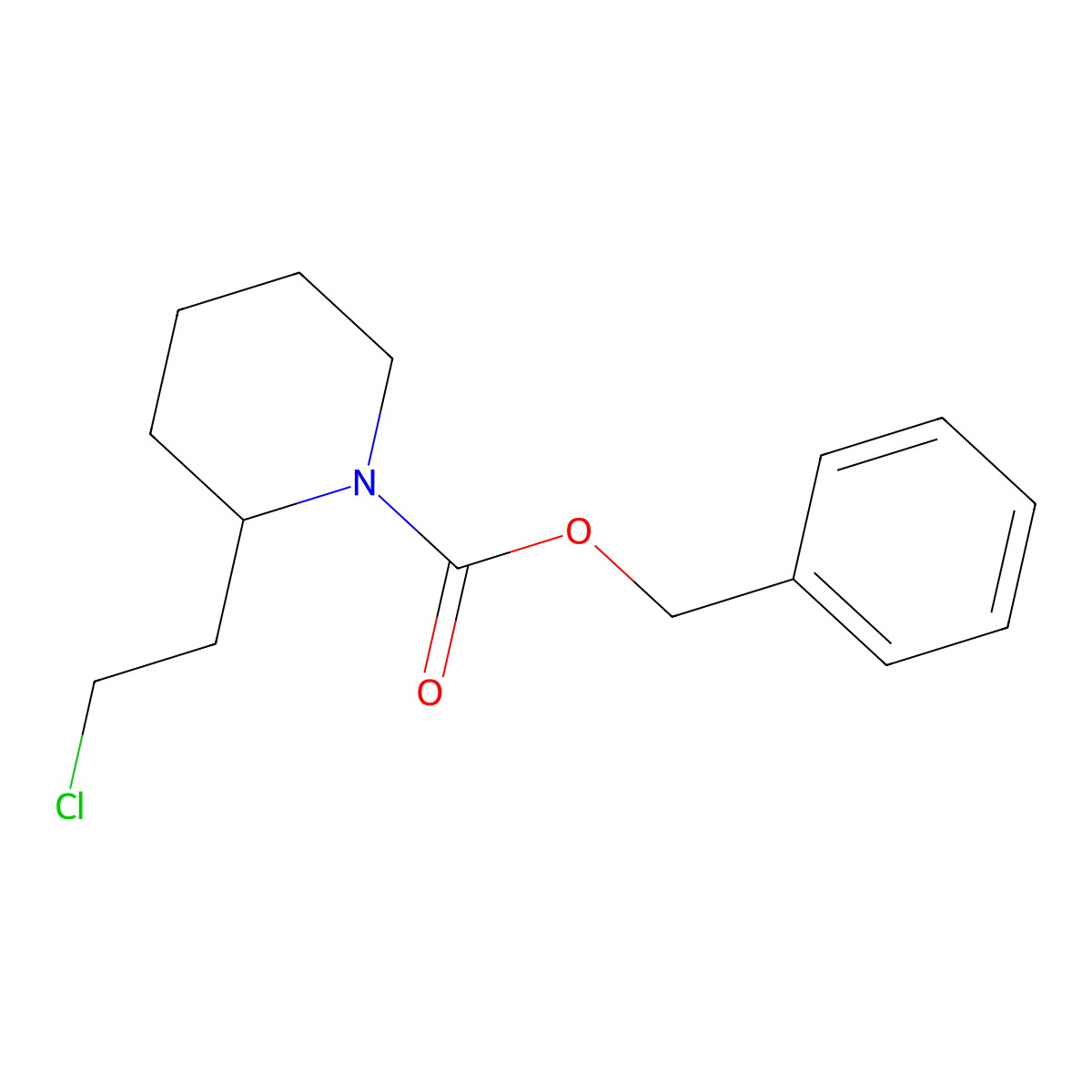 Benzyl 2-(2-chloroethyl)piperidine-1-carboxylate molecular structure, CAS 2680848-25-1