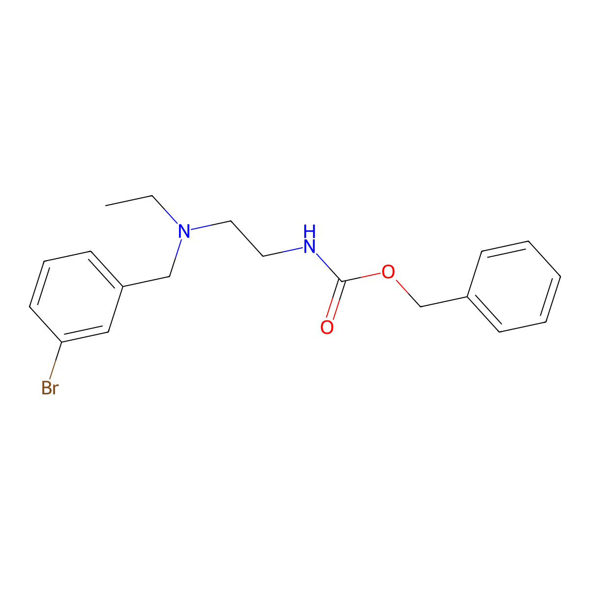 benzyl N-(2-{[(3-bromophenyl)methyl](ethyl)amino}ethyl)carbamate molecular structure, CAS 2680848-31-9