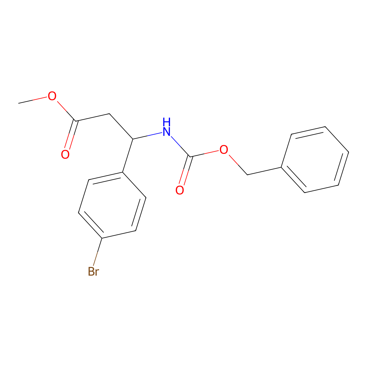 Methyl 3-{[(benzyloxy)carbonyl]amino}-3-(4-bromophenyl)propanoate molecular structure, CAS 2680848-37-5