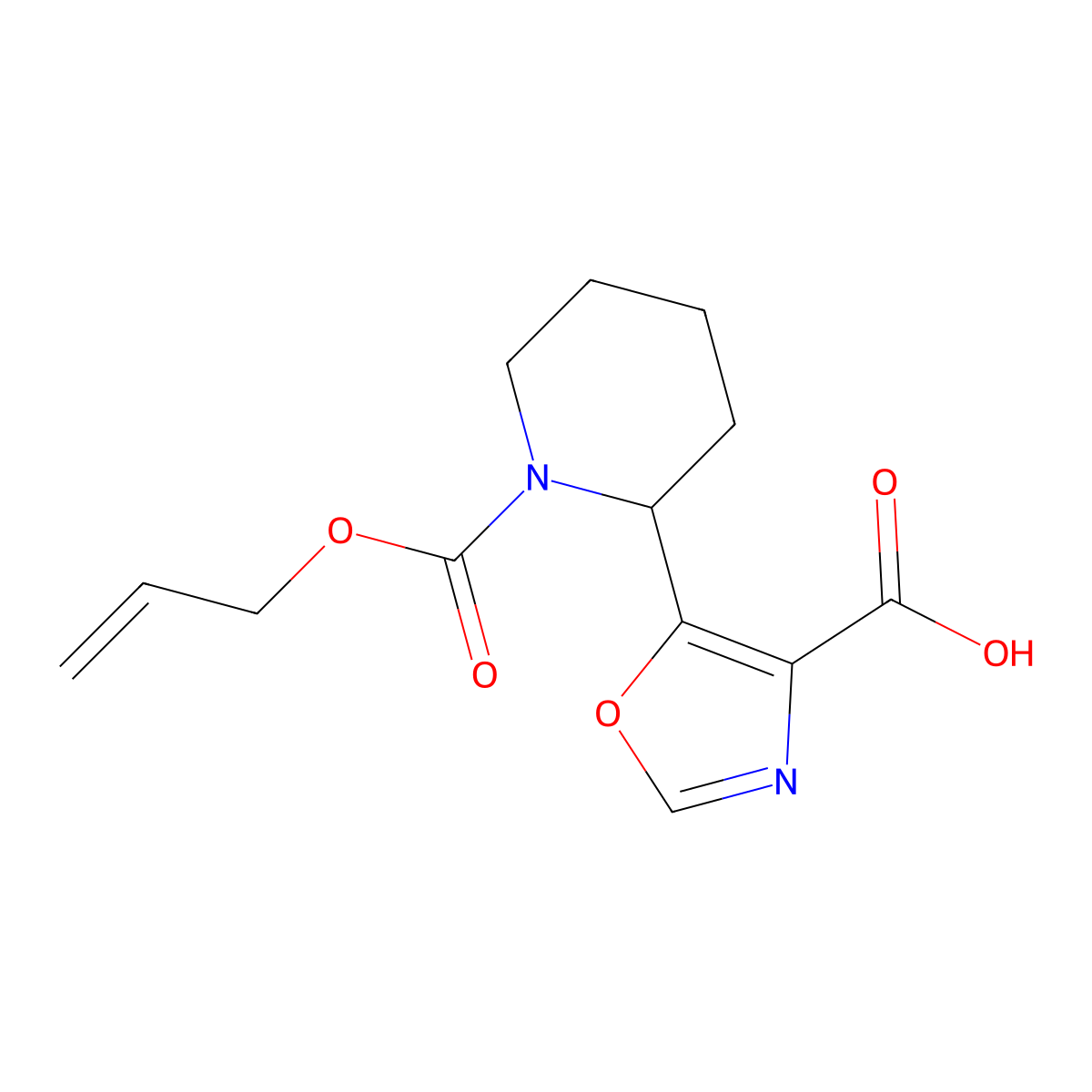5-{1-[(Prop-2-en-1-yloxy)carbonyl]piperidin-2-yl}-1,3-oxazole-4-carboxylic acid molecular structure, CAS 2680848-39-7