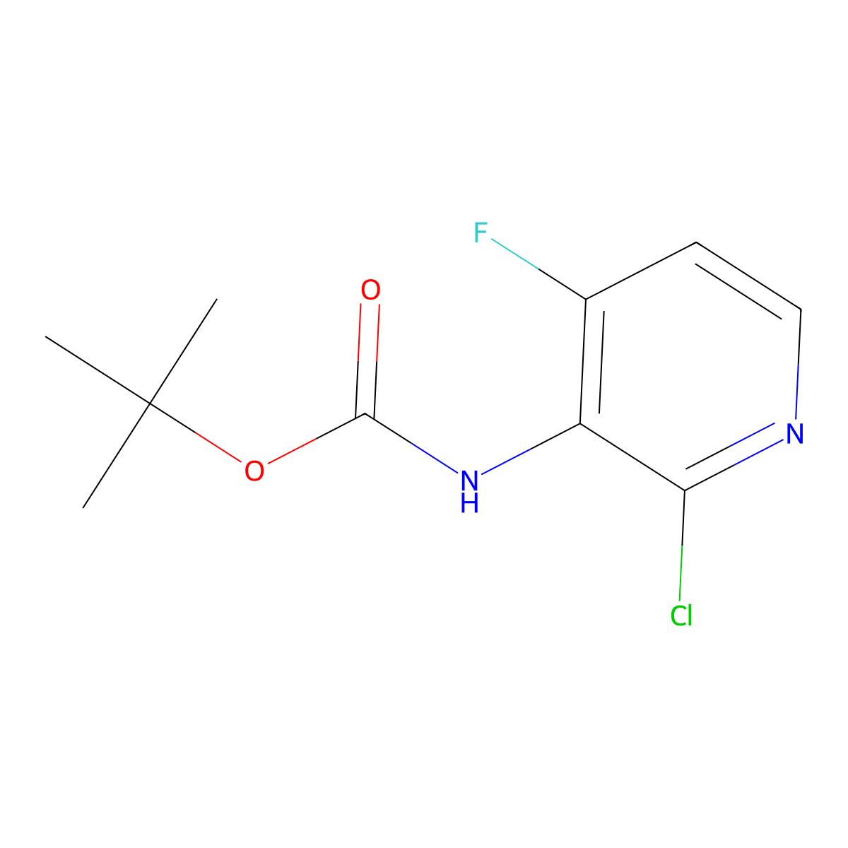 tert-butyl N-(2-chloro-4-fluoropyridin-3-yl)carbamate molecular structure, CAS 2680848-42-2