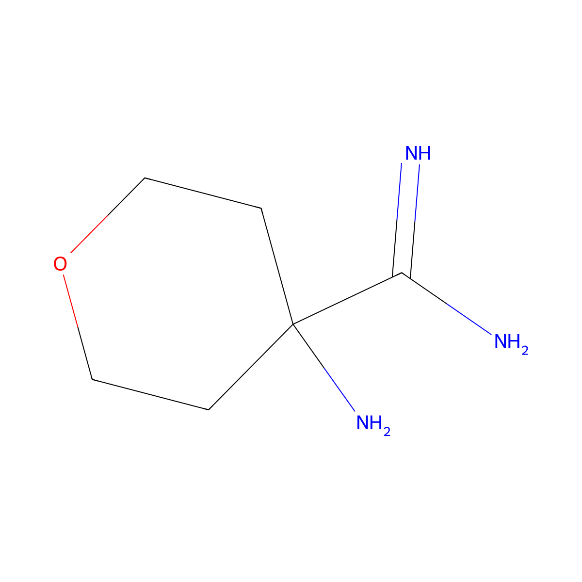 4-Aminooxane-4-carboximidamide molecular structure, CAS 2680848-44-4
