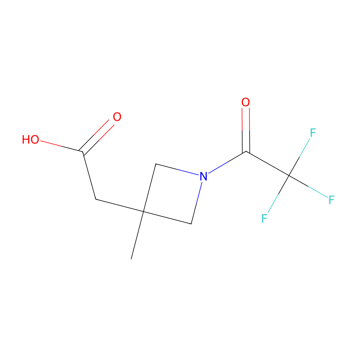 2-[3-Methyl-1-(2,2,2-trifluoroacetyl)azetidin-3-yl]acetic acid molecular structure, CAS 2680848-51-3