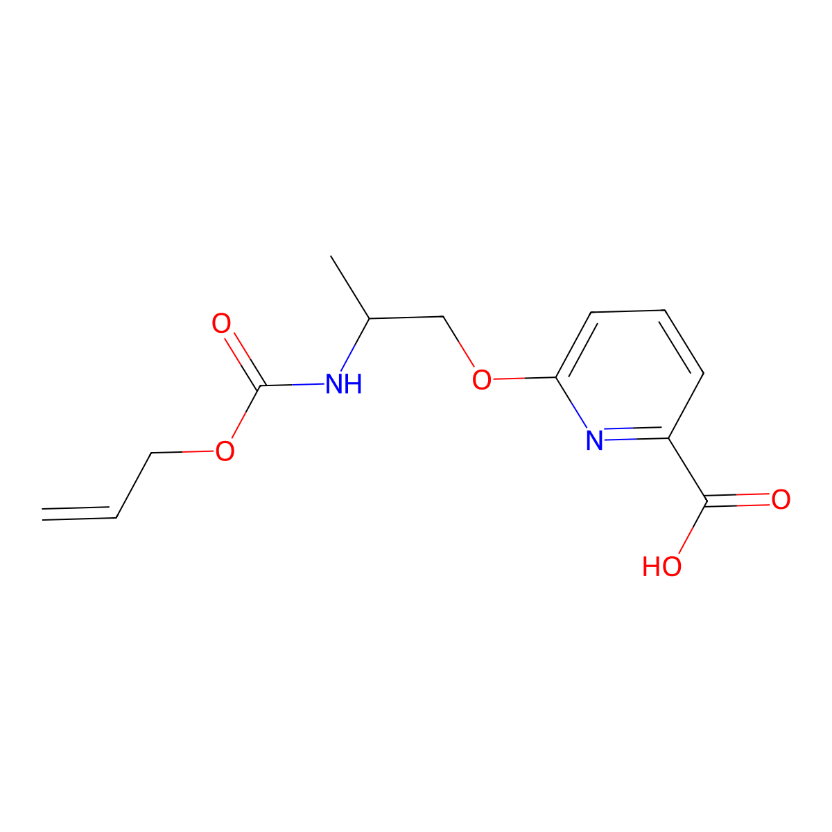 6-(2-{[(Prop-2-en-1-yloxy)carbonyl]amino}propoxy)pyridine-2-carboxylic acid molecular structure, CAS 2680848-53-5
