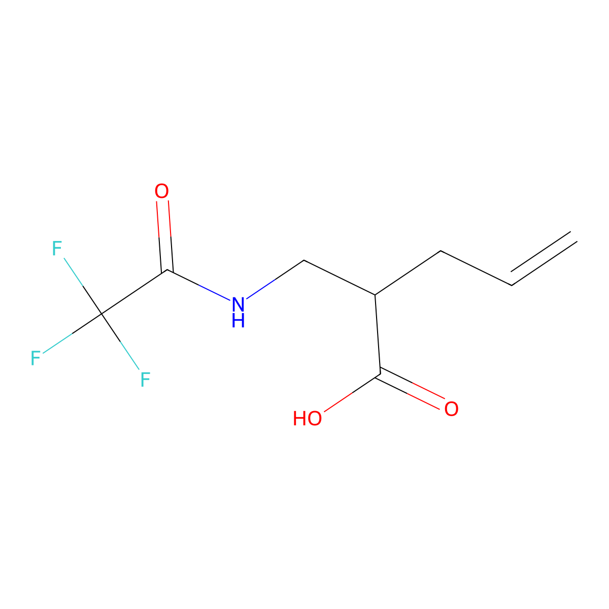 2-[(2,2,2-Trifluoroacetamido)methyl]pent-4-enoic acid molecular structure, CAS 2680848-59-1
