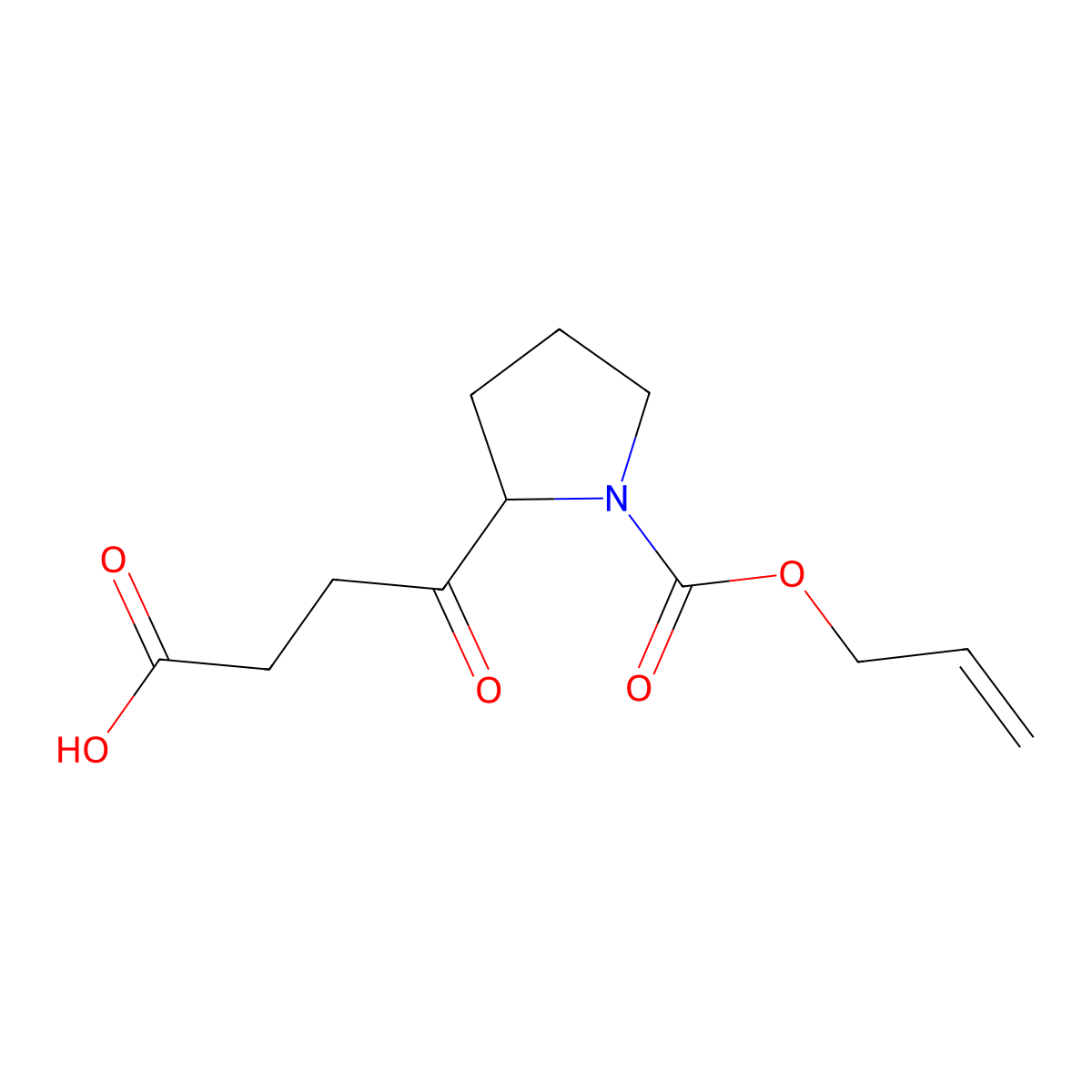 4-Oxo-4-{1-[(prop-2-en-1-yloxy)carbonyl]pyrrolidin-2-yl}butanoic acid molecular structure, CAS 2680848-63-7