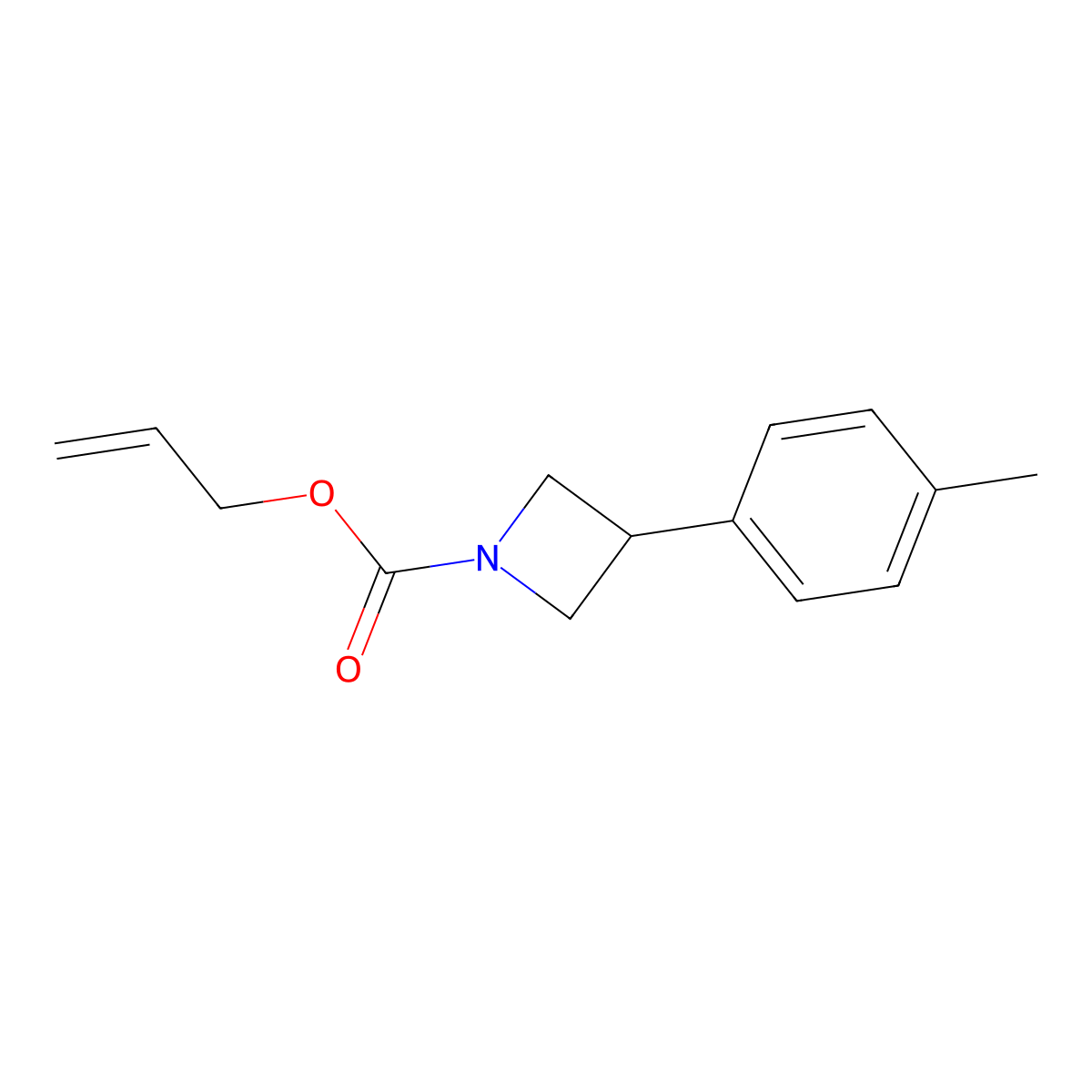 Prop-2-en-1-yl 3-(4-methylphenyl)azetidine-1-carboxylate molecular structure, CAS 2680848-68-2
