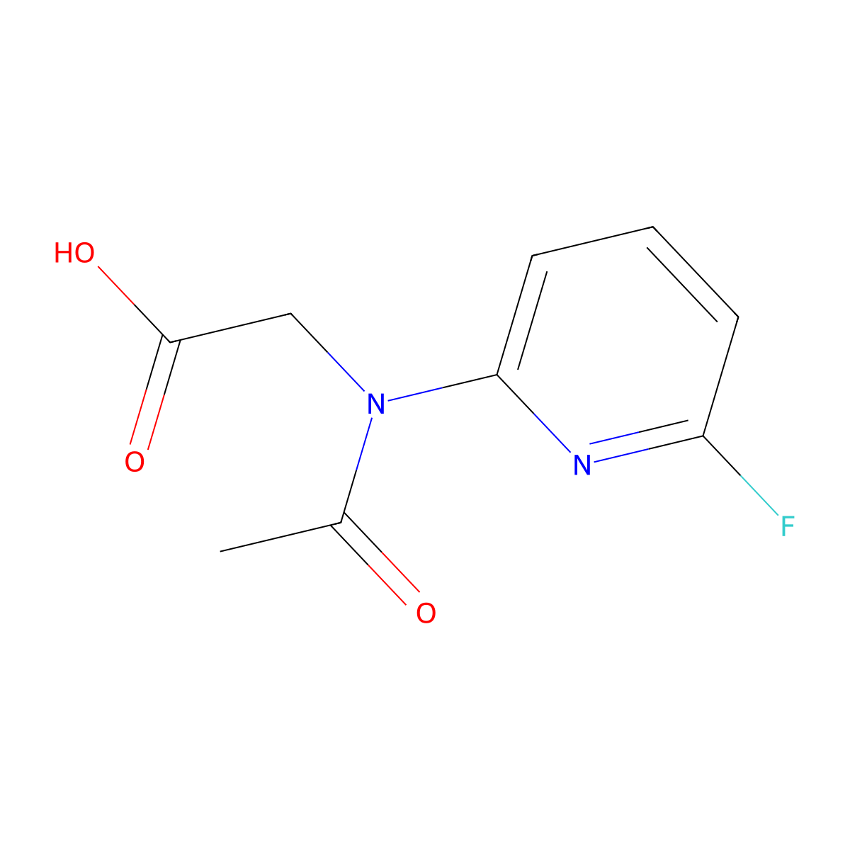 2-[N-(6-fluoropyridin-2-yl)acetamido]acetic acid molecular structure, CAS 2680848-74-0