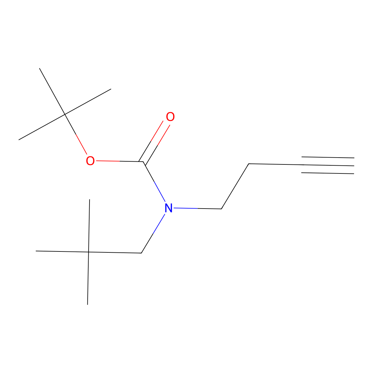 tert-butyl N-(but-3-yn-1-yl)-N-(2,2-dimethylpropyl)carbamate molecular structure, CAS 2680848-79-5