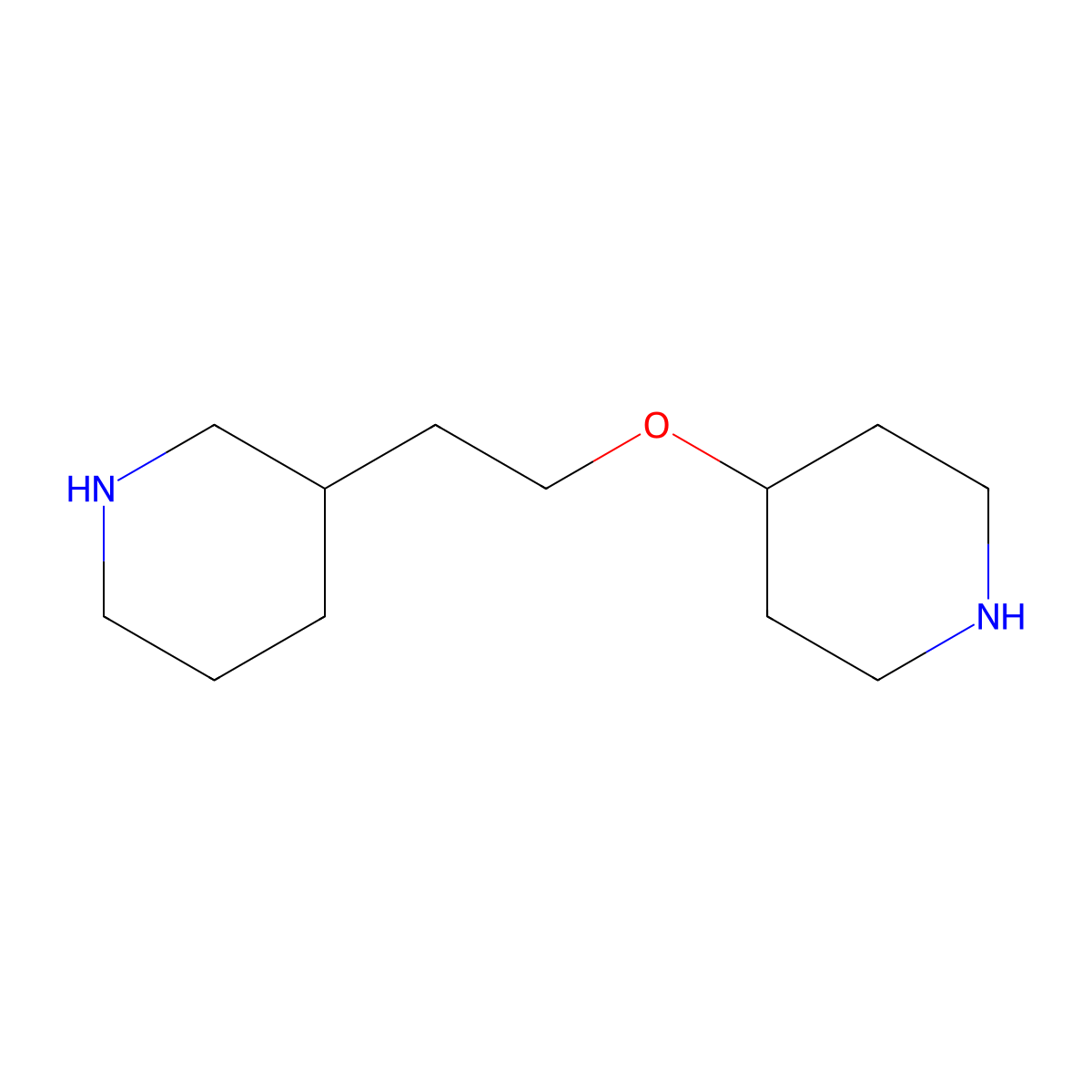 3-[2-(Piperidin-4-yloxy)ethyl]piperidine molecular structure, CAS 2680848-80-8