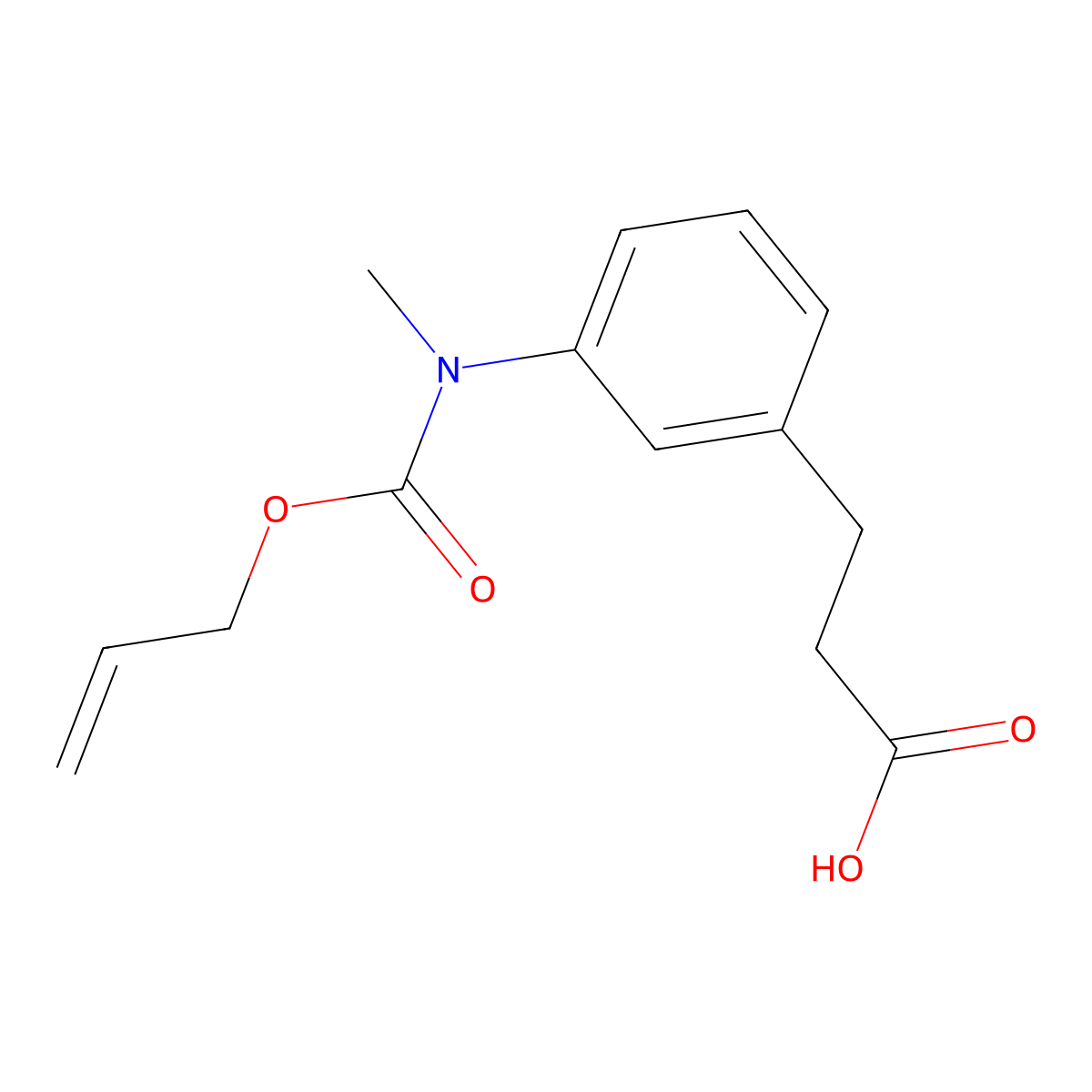 3-(3-{Methyl[(prop-2-en-1-yloxy)carbonyl]amino}phenyl)propanoic acid molecular structure, CAS 2680848-87-5