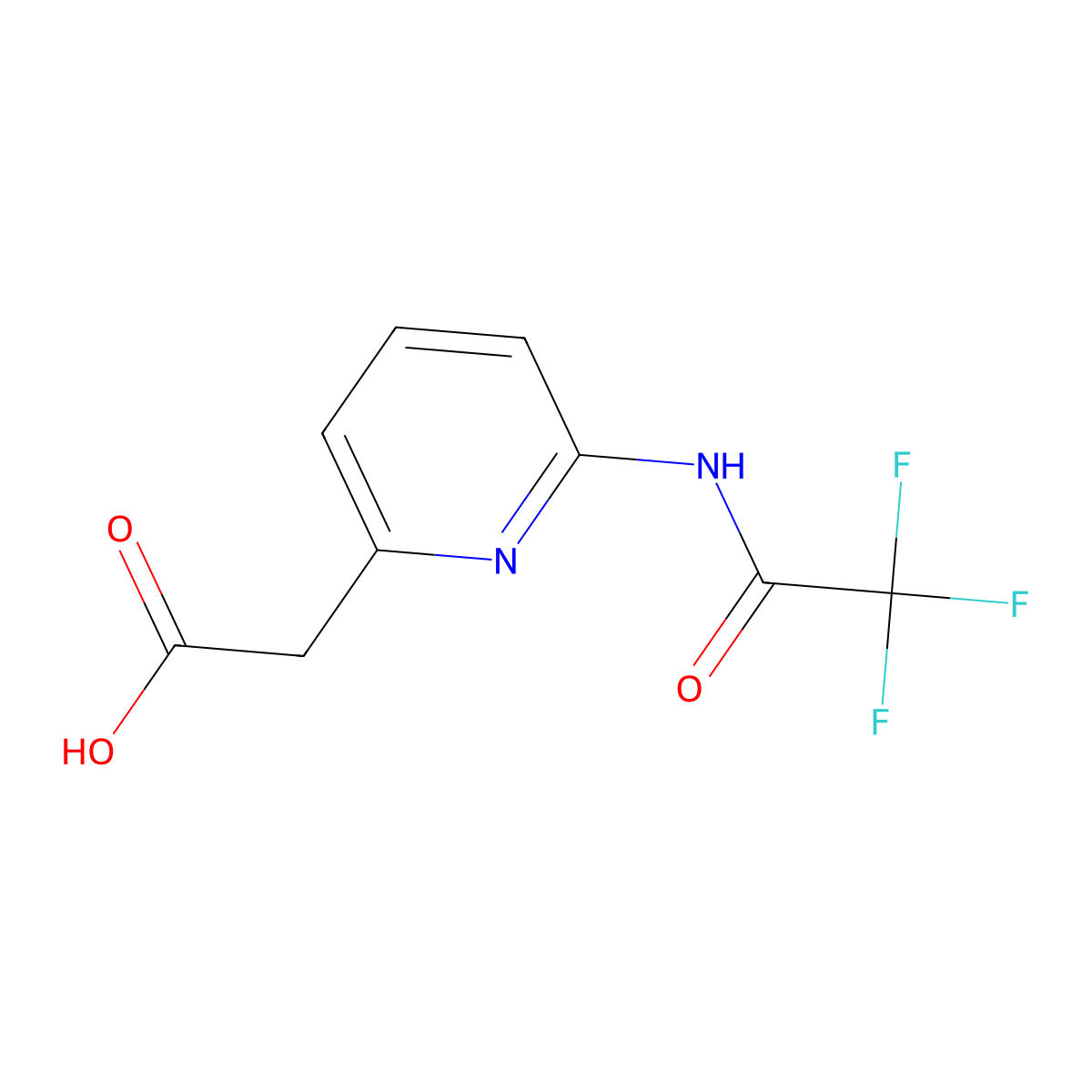 2-[6-(2,2,2-Trifluoroacetamido)pyridin-2-yl]acetic acid molecular structure, CAS 2680848-89-7