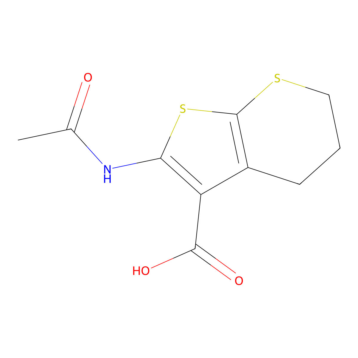 2-acetamido-4H,5H,6H-thieno[2,3-b]thiopyran-3-carboxylic acid molecular structure, CAS 2680848-97-7