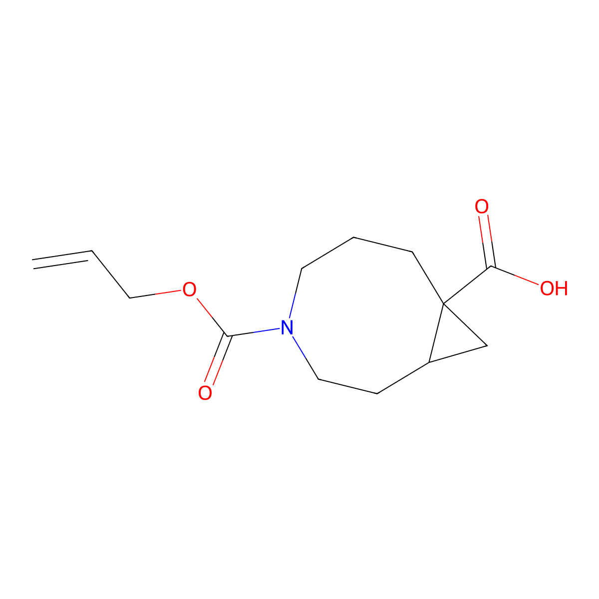 4-[(Prop-2-en-1-yloxy)carbonyl]-4-azabicyclo[6.1.0]nonane-8-carboxylic acid molecular structure, CAS 2680848-98-8
