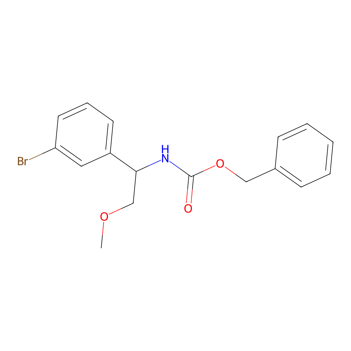 benzyl N-[1-(3-bromophenyl)-2-methoxyethyl]carbamate molecular structure, CAS 2680848-99-9