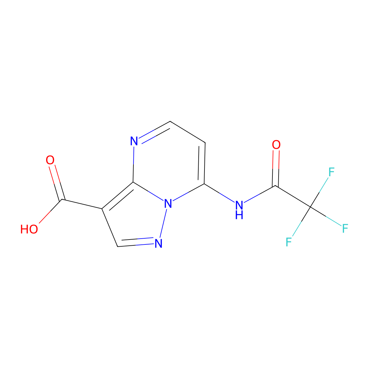7-(2,2,2-Trifluoroacetamido)pyrazolo[1,5-a]pyrimidine-3-carboxylic acid molecular structure, CAS 2680849-03-8
