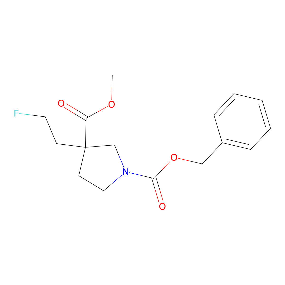 1-Benzyl 3-methyl 3-(2-fluoroethyl)pyrrolidine-1,3-dicarboxylate molecular structure, CAS 2680849-11-8