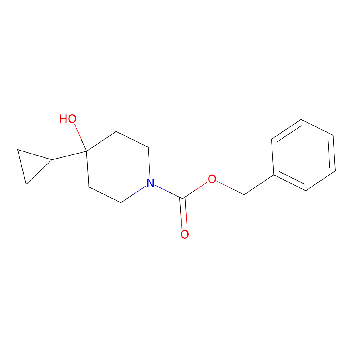 Benzyl 4-cyclopropyl-4-hydroxypiperidine-1-carboxylate molecular structure, CAS 2680849-20-9